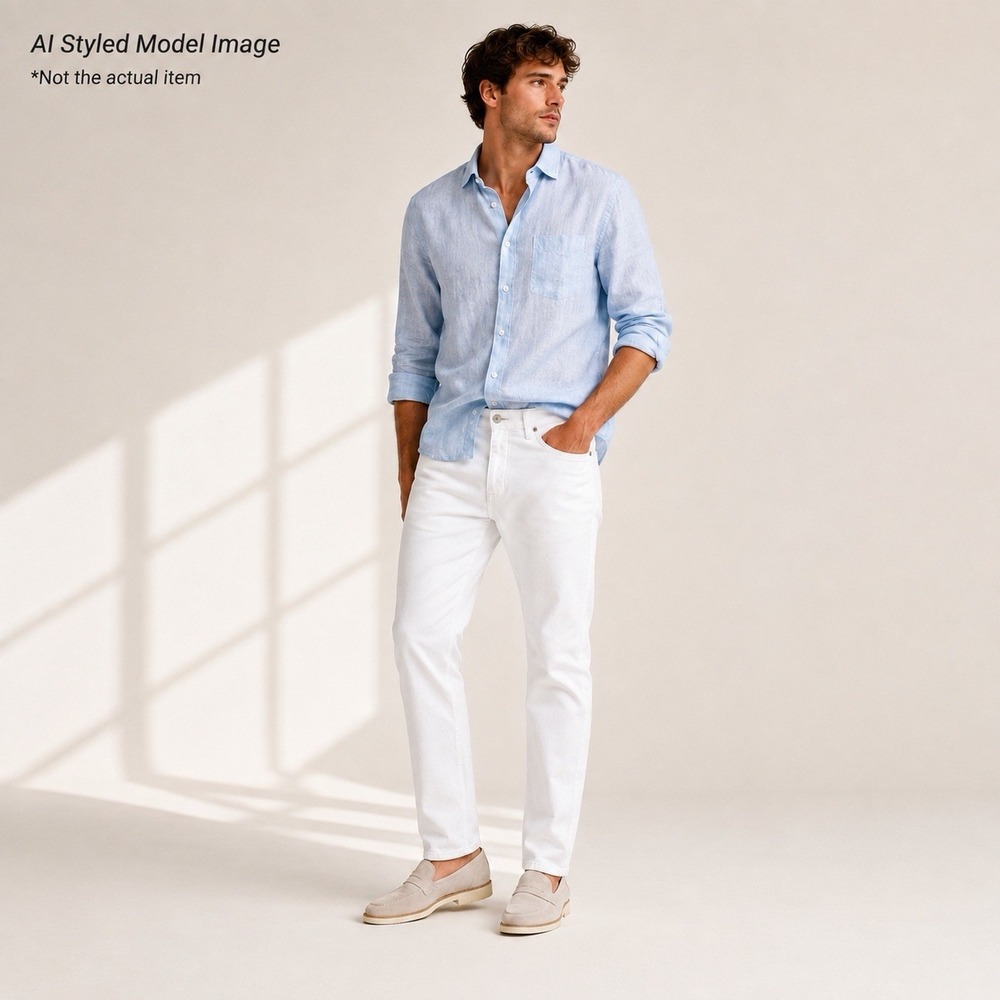 PAIGE Federal Jeans Men 33 Icecap White Transcend Slim Straight 28 Inseam Preppy